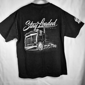 Stay Loaded Apparel Semi Truck Graphic T Shirt Mens XL Black  Short Sleeve